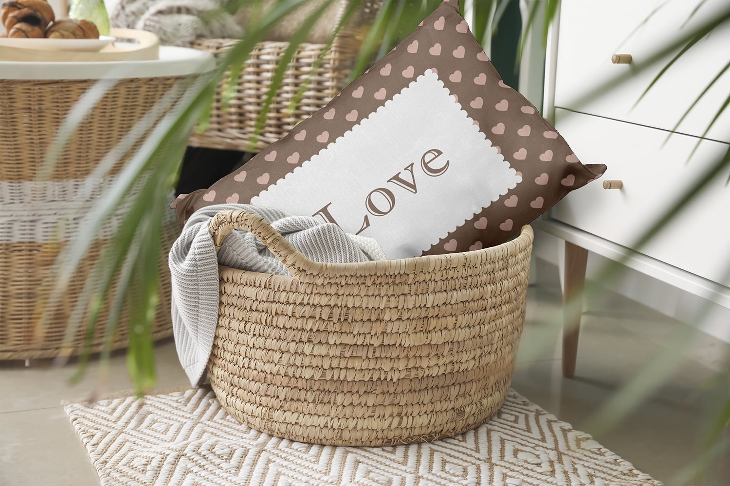 20" x 14" Simply Daisy Love Polyester Indoor/Outdoor Pillow, Ginger Snap Qty 1