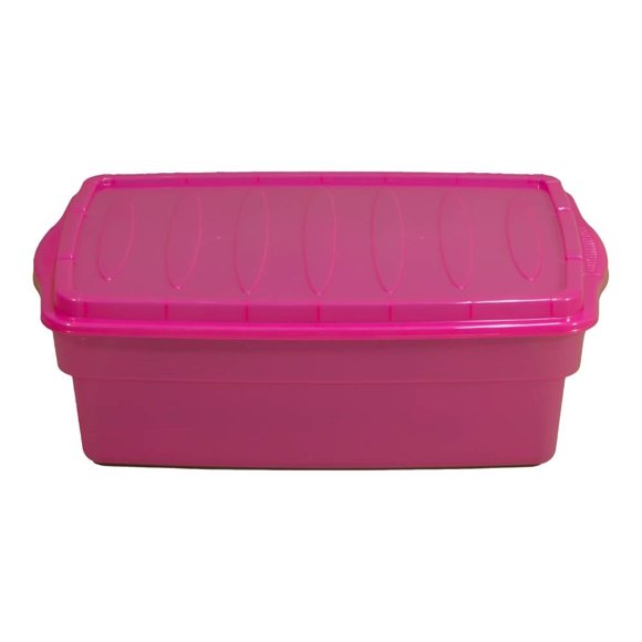 Caja Organizadora Polycar Multiusos Traslucido Rosa 27 Litros