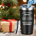thumbnail image 6 of A Truly Amazing Boss is Hard To Find Travel Mug Tumbler.Boss Day,Boss Lady,Office Gifts,Leaving Appreciation Retirement Gifts for Bosses Manager Men Women.(20 oz Black), 6 of 6
