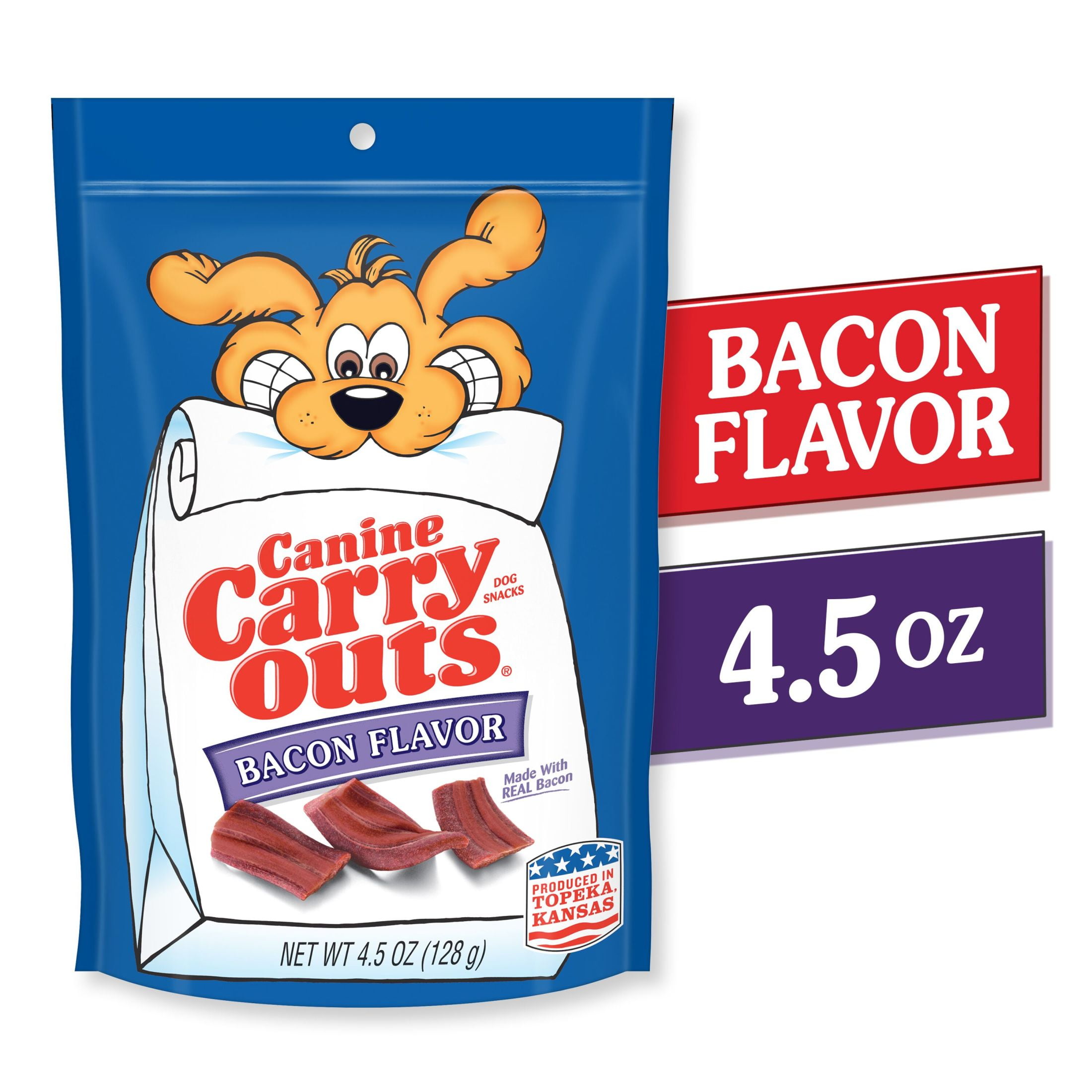 (24 pack) Canine Carry Outs Bacon Flavor Dog Treats, 4.5 Ounce Bag