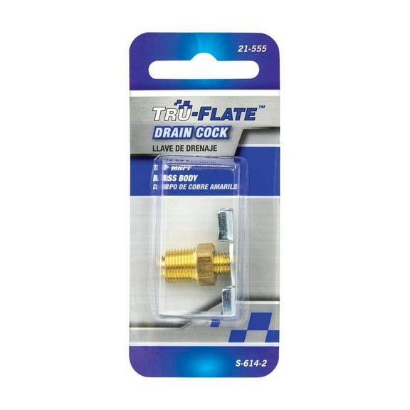 1 Pc, Tru-Flate Brass/Steel Drain Cock 1/8 In. Male 1 Pc