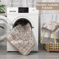 thumbnail image 7 of FairOnly Light Camel 9'x12'Vintage Distressed Floral Area Rugs Machine Washable Soft Rugs for Bedroom Oriental Non Slip Area Rugs for Bathroom Kitchen Living Room, 7 of 7