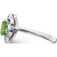 thumbnail image 4 of Sterling Silver Rhodium Peridot Ring (Size 6) Made In India qr646-6, 4 of 5