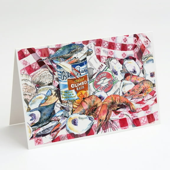 Blue Runner Gumbo Receipe Greeting Cards and Envelopes Pack of 8