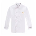 thumbnail image 1 of Uniforms Kitchen Cook Anti-splash Work Clothes Chef Clothes for Restaurant Bar Hotel Outdoor Barbecue (Red Embossed Long Sleeve Size M), 1 of 7