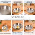 thumbnail image 2 of Triply Hammered Stainless Steel Frying Pan - 1750ml, Silver | Heavy Bottom Steel Pan For Cooking, Frying Or Sauteing - Induction & Gas Stove Friendly Fry Pan, 2 of 5
