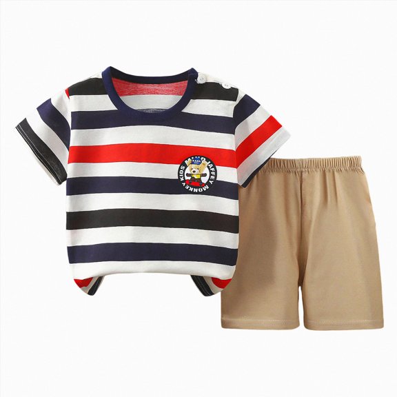 CAICJ98 Toddler Baby Boy Summer Clothes 3 6 12 18 24 Months 2T 3T 4T 5T Boys Outfits Short Sleeve Dinosaur Casual Cotton T-Shirt and Shorts Set (Black,3-4 Years)