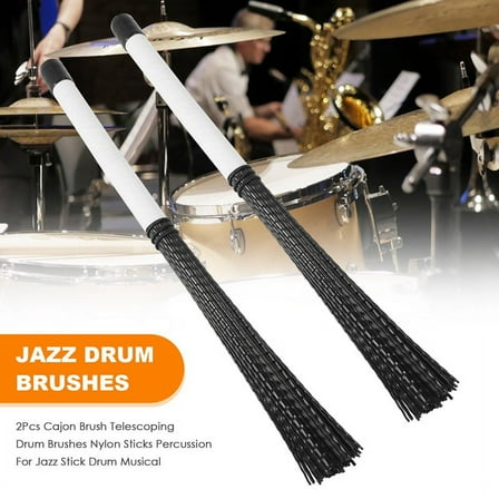 2Pcs Cajon Brush Telescoping Drum Brushes Nylon Sticks Percussion for Jazz Stick Drk1261