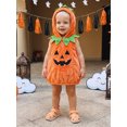thumbnail image 4 of RUINIXCW Toddler Baby Boy Girl Halloween Halloween Costume Kids Cosplay Outfit Newborn Fall Winter Warm Clothes Fleece Sleeveless Hooded Tops, 4 of 10
