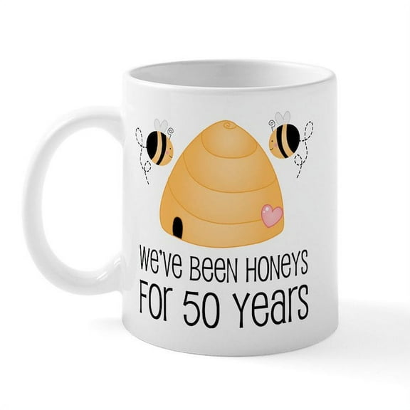 CafePress - 50Th Anniversary Honey Mug - 11 oz Ceramic Mug - Novelty Coffee Tea Cup