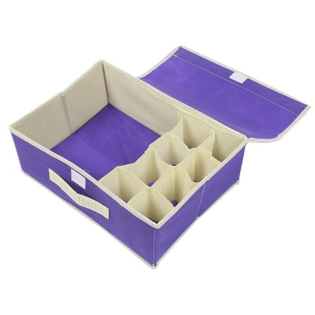 Non Woven Cloth 9 Compartments Bra Underwear Socks Ties Storage Box Non Woven Cloth 9 Compartments Bra Underwear Socks Ties Storage Box Case Purple
