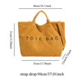 thumbnail image 3 of HGIEYS Women Large Soft Corduroy Tote Bag Stylish Top Handle Bag Casual Daily Purse Trendy Shoulder Crossbody Bag Handbag, 3 of 7