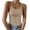 Khaki, variant on Women's Solid Sleeveless Crop Camisole Top Comfortable Stretchy Casual Wear Versatile Layering Grey,S