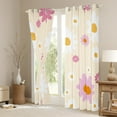 thumbnail image 4 of Feelyou Princess Groovy Flower Black Out Curtains, Cartoon Daisy Floral Curtains Pack of 2 (42x63 Each), Teens Kids Girls Women Bedroom Curtains, Blackout Curtains Bedroom Decor, 4 of 7