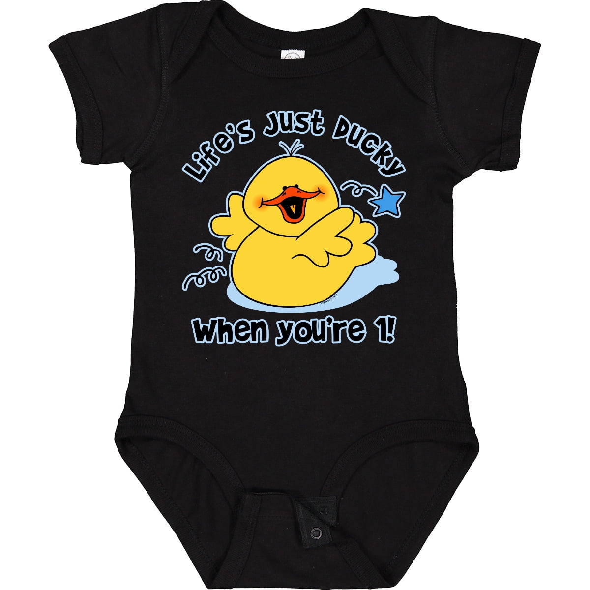 Inktastic Life's Ducky 1st Birthday Boys or Girls Baby Bodysuit