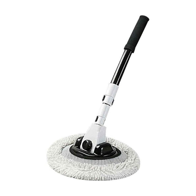 Ftwytp Vadrouille de Lavage de Voiture, Manche Courbé Rétractable, Outil Spécial de Nettoyage pour Voiture, Longueur Ajustable, Tête Flexible, Poils Souples, Matériau Durable, Conception Ergonomique
