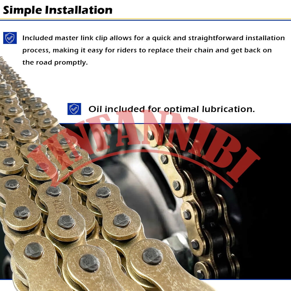 420 X-Ring Chain 134 Links with Connecting Master Link for Go-Kart ATV/UTV Golf Carts Snowmobiles Small Lawn Mowers Off-Road