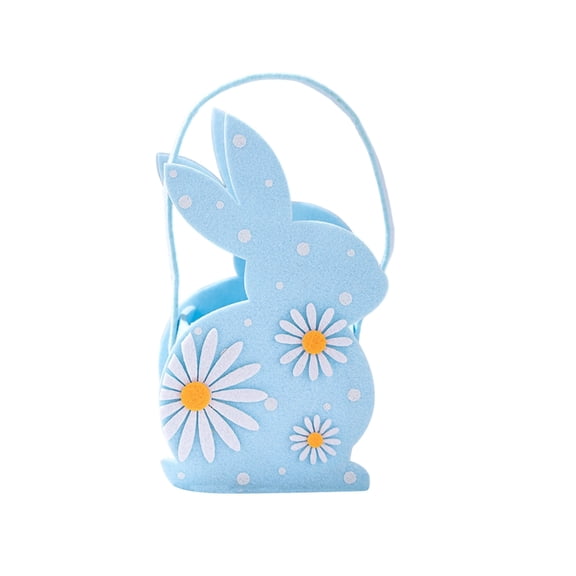 Dvumao Easter Basket Bags, Bunny Tote Bag Bucket for Easter Eggs, Easter Egg Hunting Basket for Easter Decorations Candy Gifts Toy Storage
