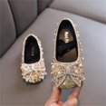 thumbnail image 5 of KelaJuan Girls Princess Shoes, PU Leather Bow Shiny Pearled Non-slip Flat Shoes Kids Shoes for Birthday Party, 5 of 6