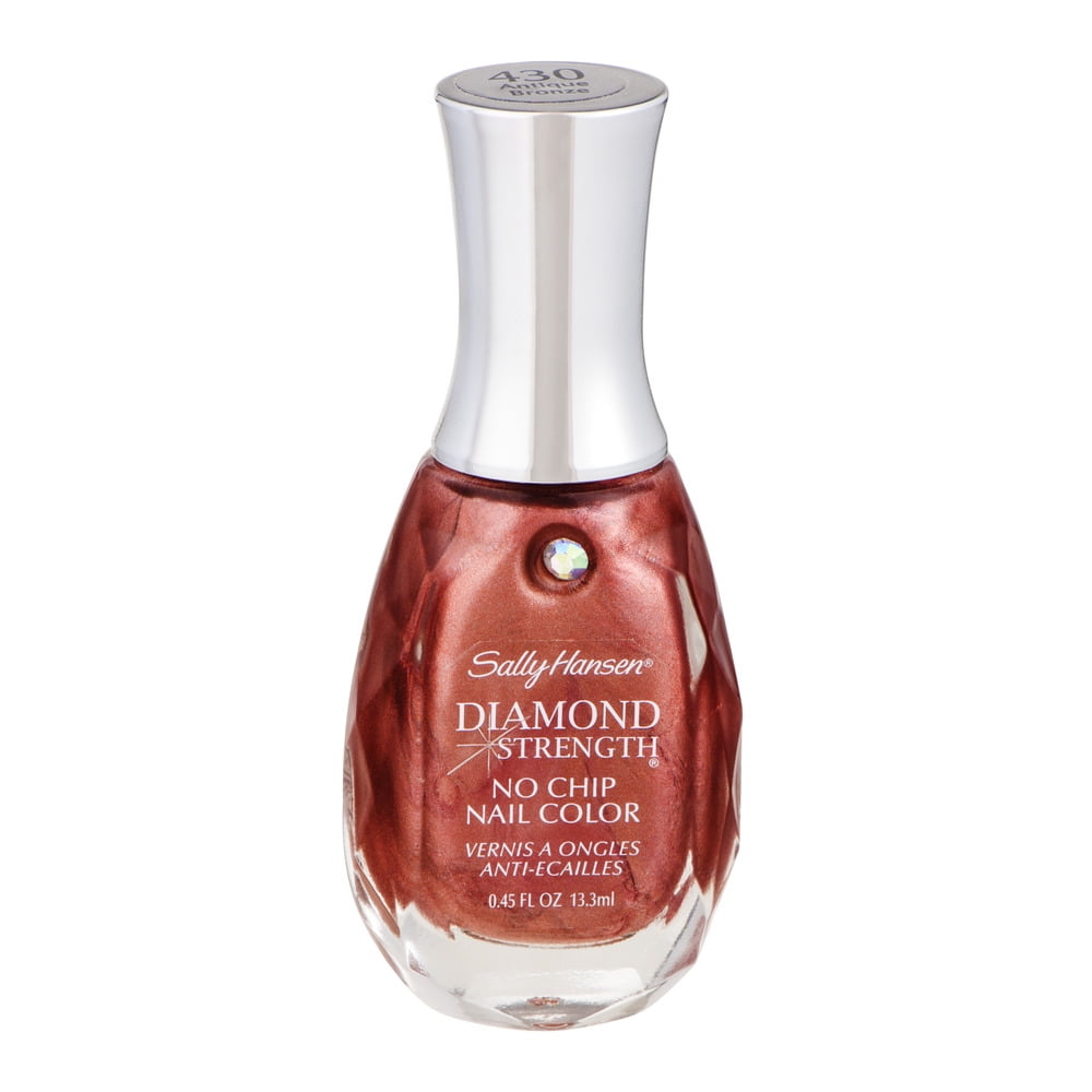 Sally Hansen Diamond Strength No Chip Nail Color, Antique Bronze, 0.45 fl oz, No Chipping, Nail Polish, Color Nail Polish, At Home Nail Polish, No Breaking, Infused with Micro-Diamonds