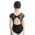 thumbnail image 4 of Sxiwei Kids Girls Floral Lace Camisole Leotard Gymnastics Tops Ballet Dance Wear Costumes Black XL, 4 of 7