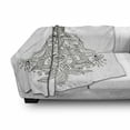thumbnail image 3 of Mandala Soft Flannel Fleece Throw Blanket, Composition Lotus Tibetian Tulips Sun and Ribbons, Cozy Plush for Indoor and Outdoor Use, 50" x 70", White and Black, by Ambesonne, 3 of 6