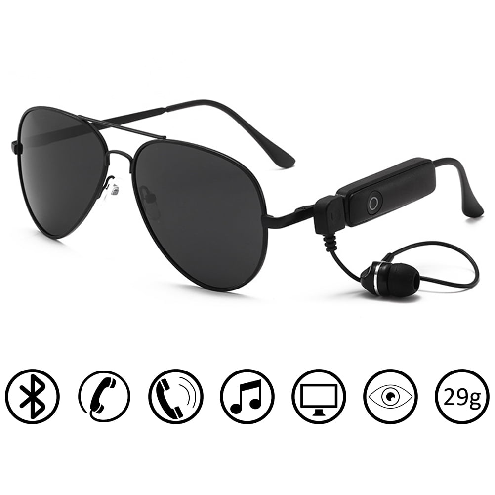 Bluetooth Sunglasses Wireless Headset Headphones Handfree For CellPhone With Mic 