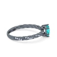 thumbnail image 2 of Vintage Style Twisted Band Marquise Cut Ring Black Tone Paraiba Tourmaline CZ 925 Sterling Silver Size 5, 2 of 6