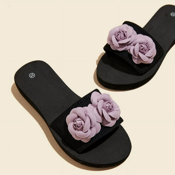 WIZUTIZ Shower Shoes Women Walking Comfortable Retro Summer Shoes for Women BOHO Jeweled Shiny Slippers Slide Sandals Beach Slides Indoor Non-Slip Slide Sandals for Lady Mother's Day Gifts