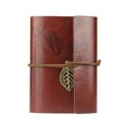 thumbnail image 1 of Shisuyan Vintage Style Leaf Leaves Pattern PU Cover Loose-leaf String Bound Blank Notebook Notepad Travel Journal Diary Jotter - Size S (Dark Red), 1 of 4