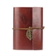 thumbnail image 1 of Libreta de hojas sueltas con encuadernación de hilo, estilo vintage, con cubierta de poliuretano y estampado de hojas. Ideal para viajes, como diario o cuaderno de notas. Tamaño S (rojo oscuro)., 1 of 4