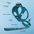 thumbnail image 4 of Voyager Step-In Air All Weather Mesh Harness & Reflective Dog Leash Combo w/ Neoprene Handle 5ft , For Small to Large Breed Dogs Cute & Heavy Duty, Best Pet Supplies- Turquoise Turquoise Trim, S, 4 of 10