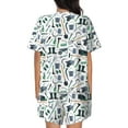 thumbnail image 3 of Qekee Modern Industry Women's Pajama Set Short Sleeve Sleepwear Summer Home Wear with Pockets Soft Short Sleeve Shirt - Modern Industry, 3 of 9