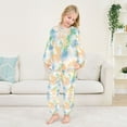 thumbnail image 5 of Fluffy Pajamas Set Fuzzy Winter Warm Pj Sets Pullover Tops and Long Pants Watercolor Soft Pastel Strokes X-Small, 5 of 8