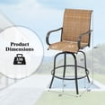 thumbnail image 3 of Gymax Tabourets de Bar Pivotants pour Patio - Ensemble de 2, Brun, 3 of 10