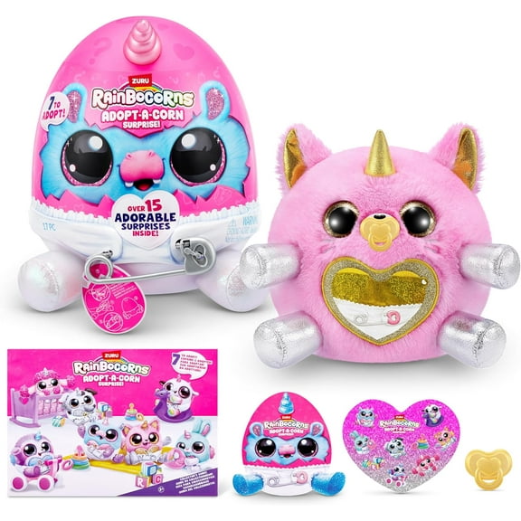 Adopt-A-Corn Surprise (Kitten) by ZURU, 15  Surprises, Collectible Plush, Baby, Surprise Eggs for Girls & Children Ages 3 