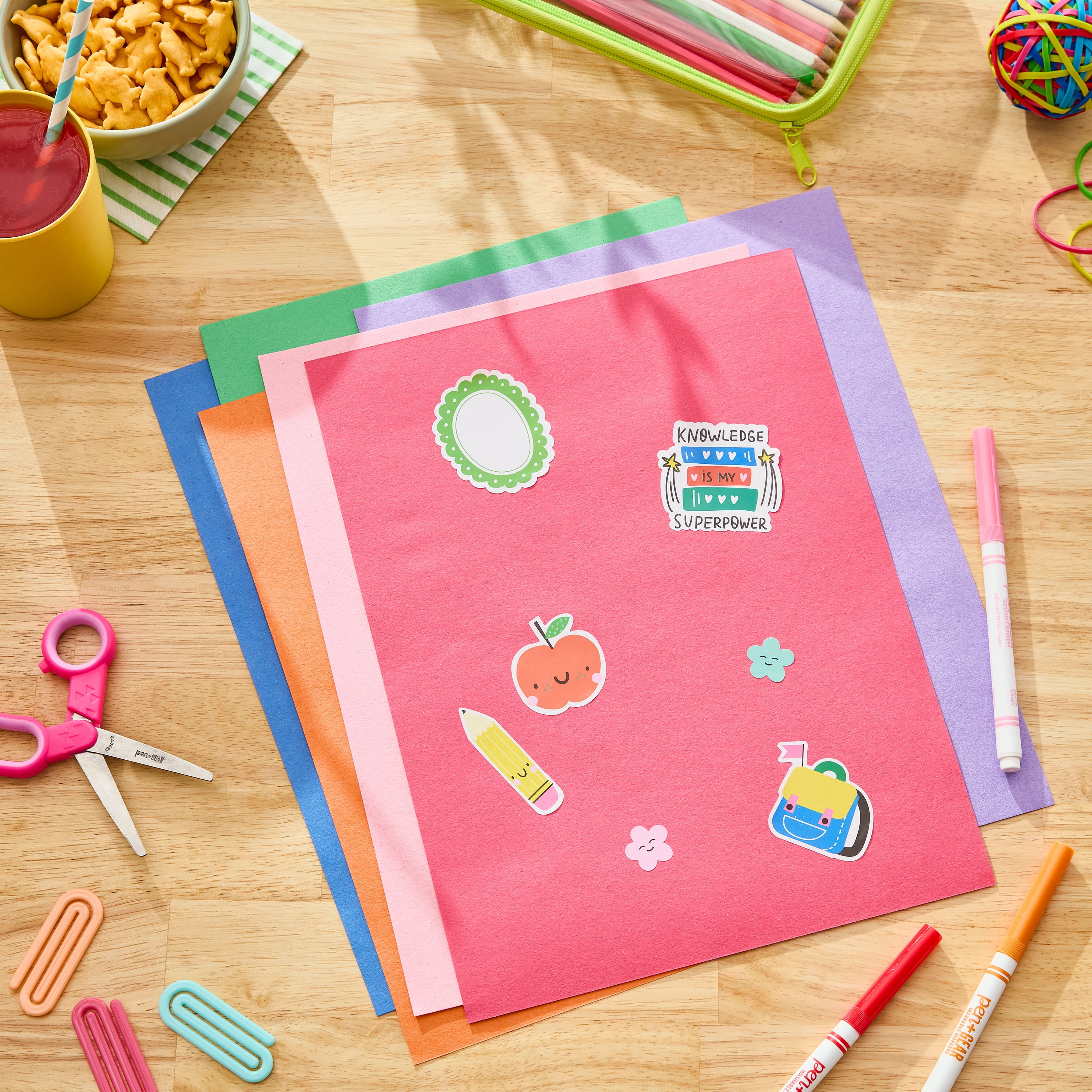 Pen+Gear Heavyweight Construction Paper, Assorted Colors, 9" x 12", 50 Sheets