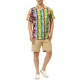 thumbnail image 2 of Lars Amadeus Men's Summer Leopard Printed Short Sleeves Button Down Beach Shirt, 2 of 6