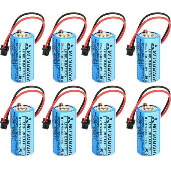 8 PCS 1800mAh CR17335SE-R 3V Q6BAT Non-Rechargable 3V Battery for Mitsubishi Q170HBATC Q25PRHCPU QNS FANUC System PLC Memory Backup Power