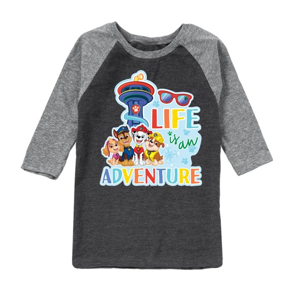 Paw Patrol - Life Is An Adventure - Toddler And Youth Raglan Graphic T-Shirt