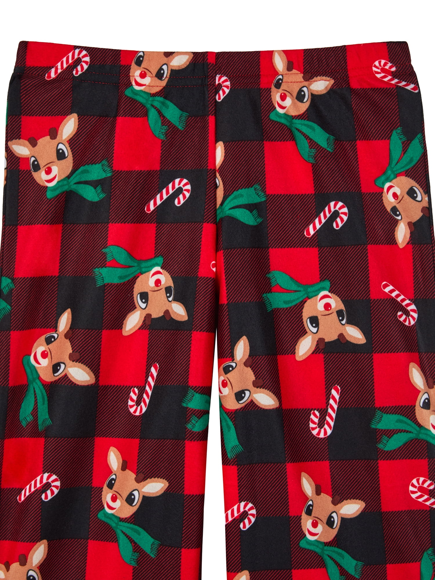 Rudolph Girls Notch Collar Top and Sleep Pants Pajama Set, 2-Piece, Sizes 4-16