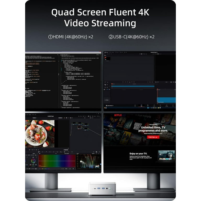 MINIS FORUM Venus Series ミニPC NAB5 MINISFORUM Venus Series NAB5 Mini PC, 12th Gen Core i5-12450H