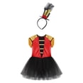 thumbnail image 3 of Linjinx Costume de Cirque pour Filles Enfants Justaucorps Sans Manches à Franges Robe Tutu avec Bandeau Ensemble pour Fête sur Scène Rouge 16, 3 of 7