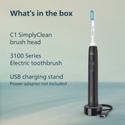 Philips Sonicare 3100 Series Electric Toothbrush - Sonic Toothbrush with Advanced Sonic Technology, Pressure Sensor, Two Intensity Settings, Smartimer & Quadpacer, Black, Model HX3681/04