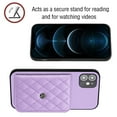 thumbnail image 2 of for iPhone 11 Slim Case with Card Holders and Strap for Women, iPhone 11 Phone Case Wallet PU Leather Kickstand RFID Blocking Flip Shockproof Wallet Case - Purple, 2 of 11
