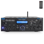 Pyle 200W Bluetooth Stereo Amplifier Receiver, Dual Channel with USB, SD, Aux, FM Radio, Mic Input & LCD Display, PDA6BU.7