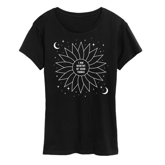 Instant Message - Celestial Flower Affirmation - Women's Short Sleeve Graphic T-Shirt