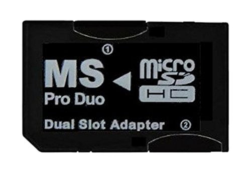 1 pièce com-four® Adaptateur Double Micro SDHC vers MS Pro Duo Carte mémoire microSD à Memory Stick pour Appareil Photo Sony PSP Téléphone Mobile Max 32Go 