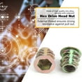 thumbnail image 3 of Noref 20Pcs M8 Zinc Alloy Hex Drive Head Furniture Nuts Threaded For Wood Insert, 3 of 8
