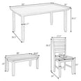 thumbnail image 6 of Harper & Bright Designs Wood Kitchen Dining Table Set for 6 Rrectangle Table and 4 Chairs with Bench, 6 of 11
